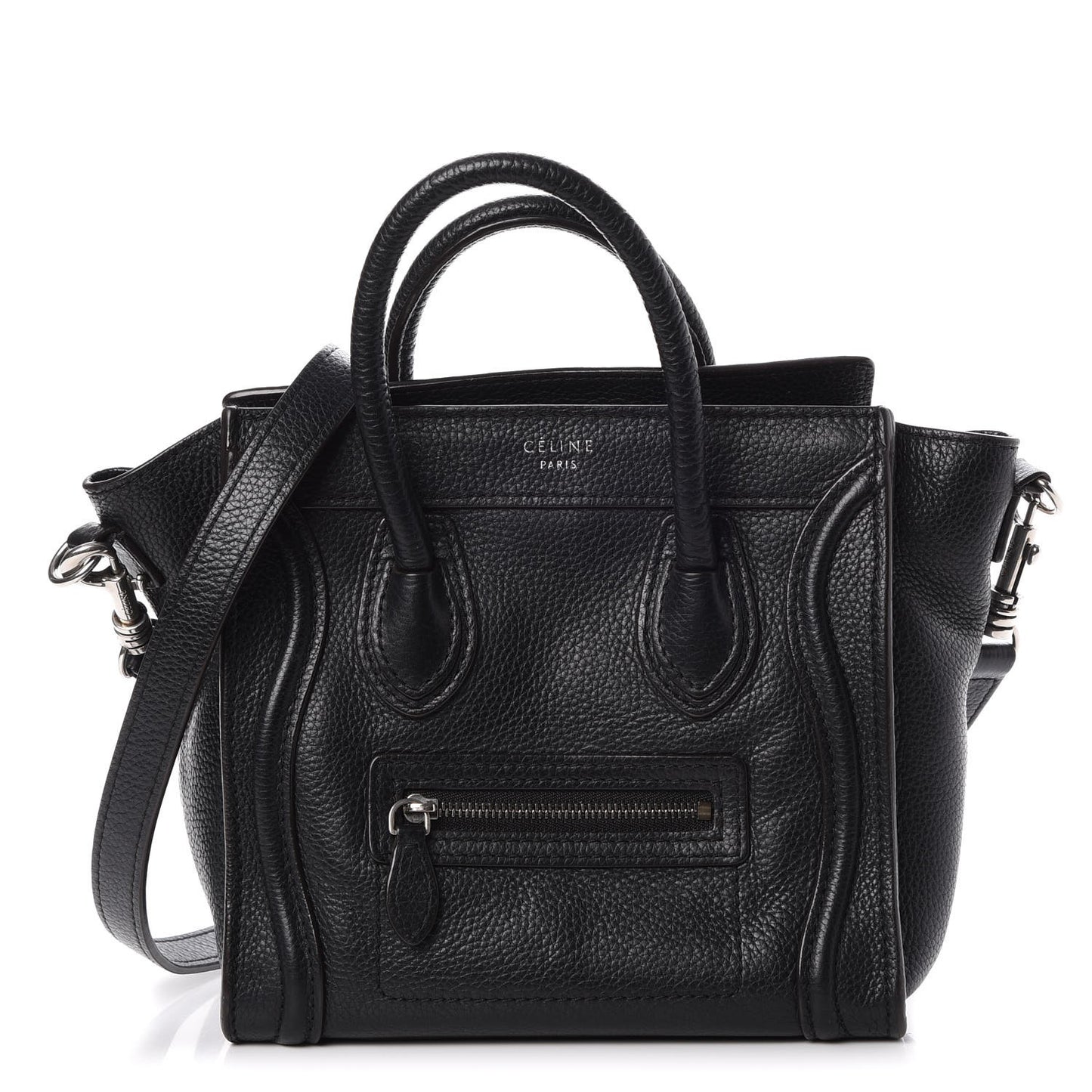 Drummed Calfskin Nano Luggage Black