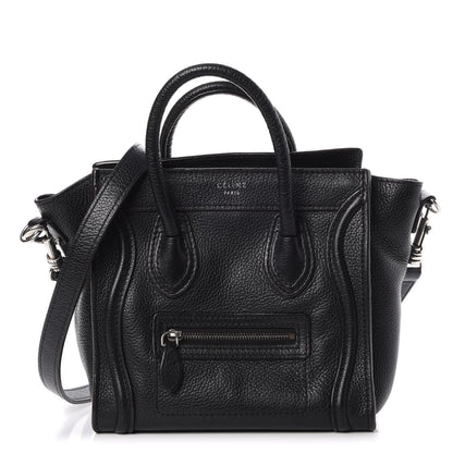 Celine Drummed Calfskin Nano Luggage Black 1 of 15