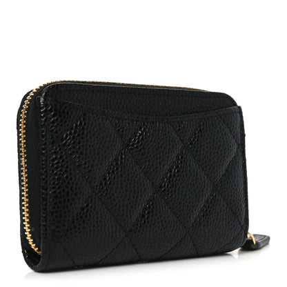 Chanel Caviar Quilted Zip Coin Purse Black 3 of 8