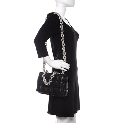 Bottega Veneta Lambskin Maxi Intreccio Padded Chain Cassette Crossbody Bag Black 2 of 9