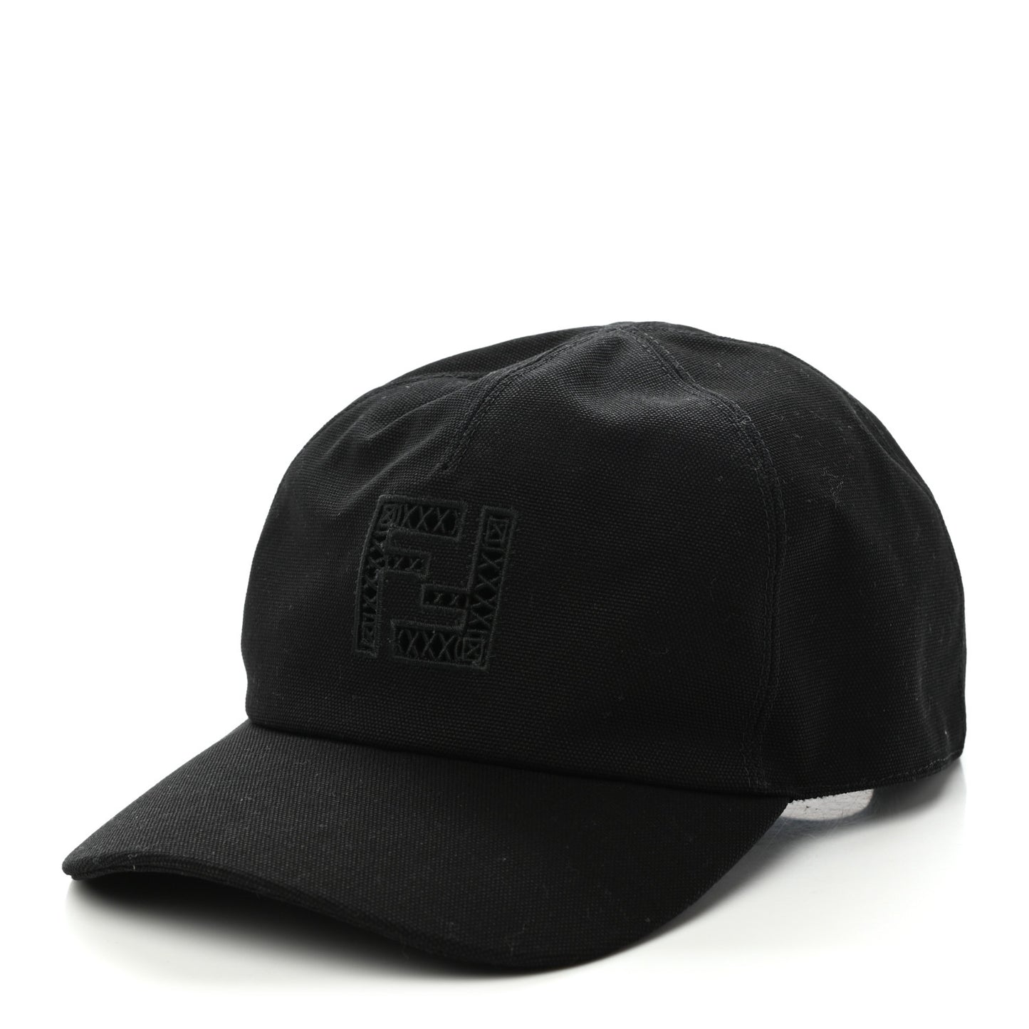 Cotton FF Ajour Embroidered Baseball Hat 58 Black