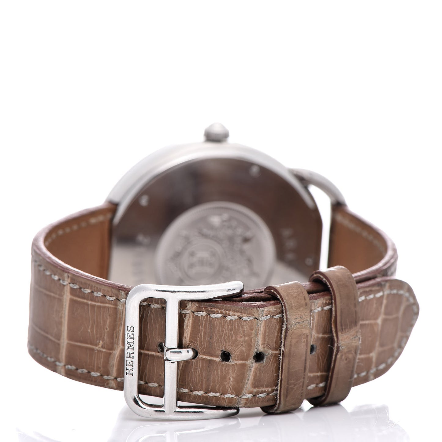 Stainless Steel Alligator 41mm Arceau Automatic Watch Gris Elephant