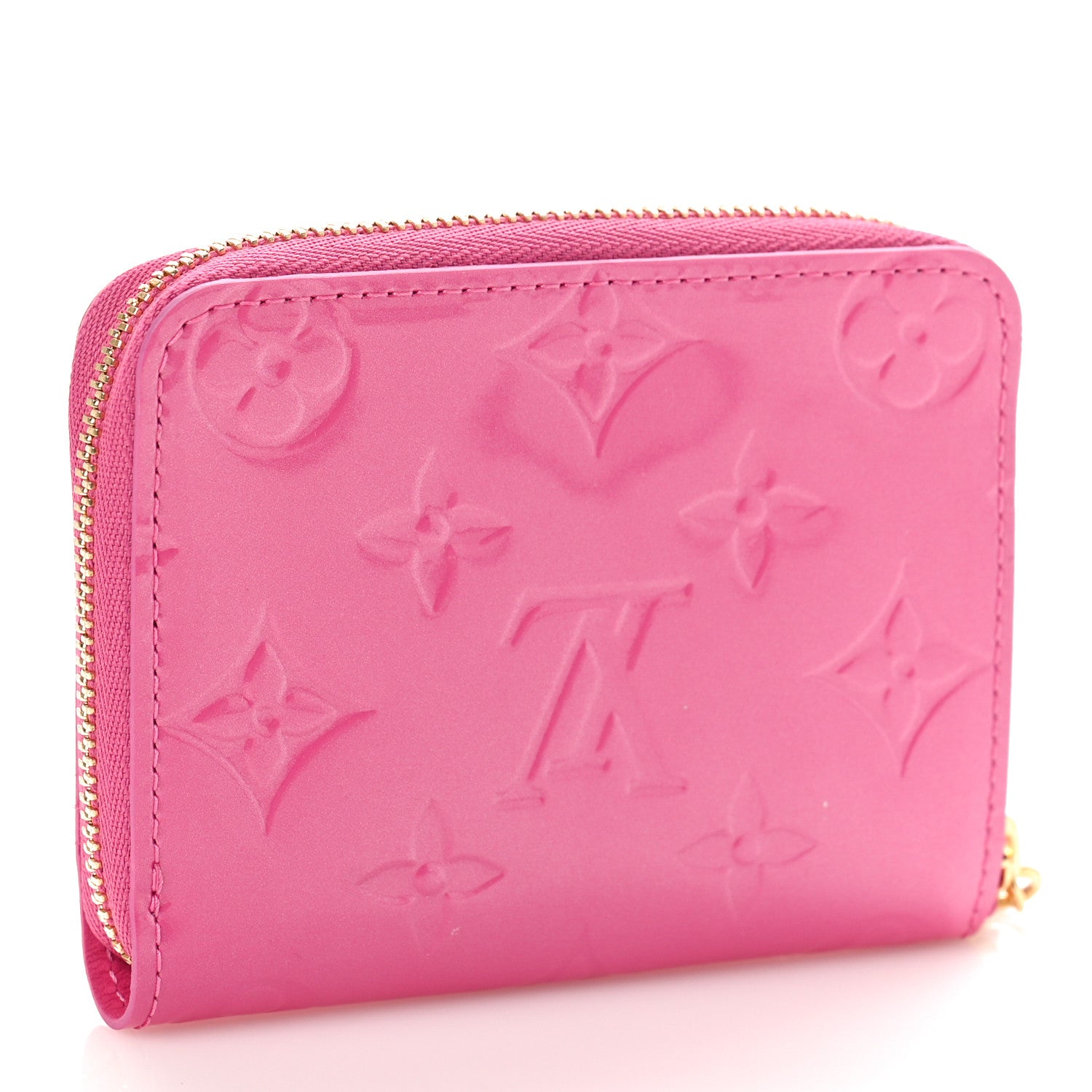 Louis Vuitton Vernis Enamel Heart Zippy Coin Purse Neon Pink 3 of 8