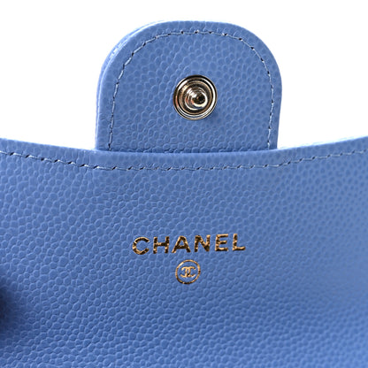 Chanel Caviar Quilted Flap Card Holder Wallet Blue 6 of 9