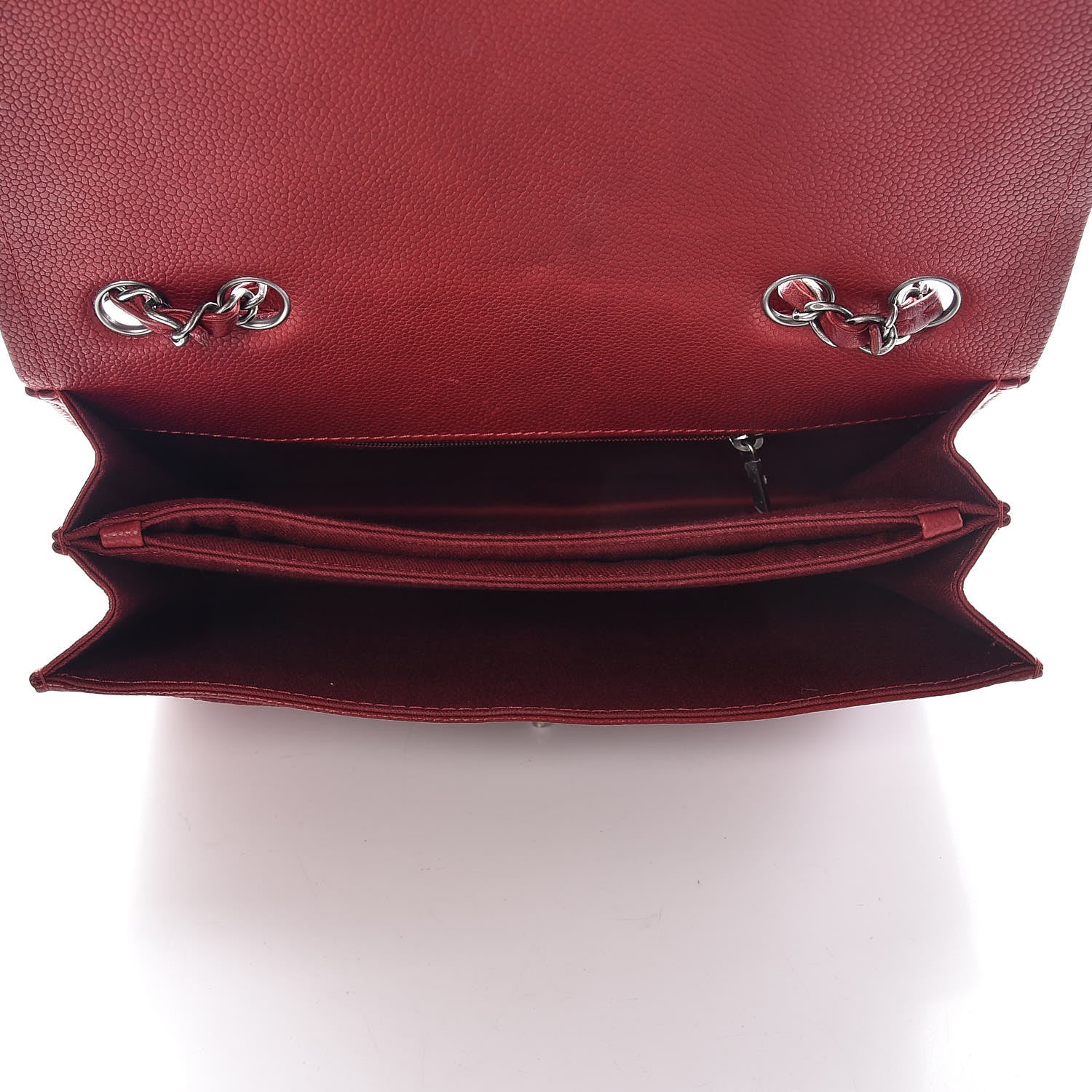 Chanel Caviar Quilted Flap With Chain Red 5 of 13