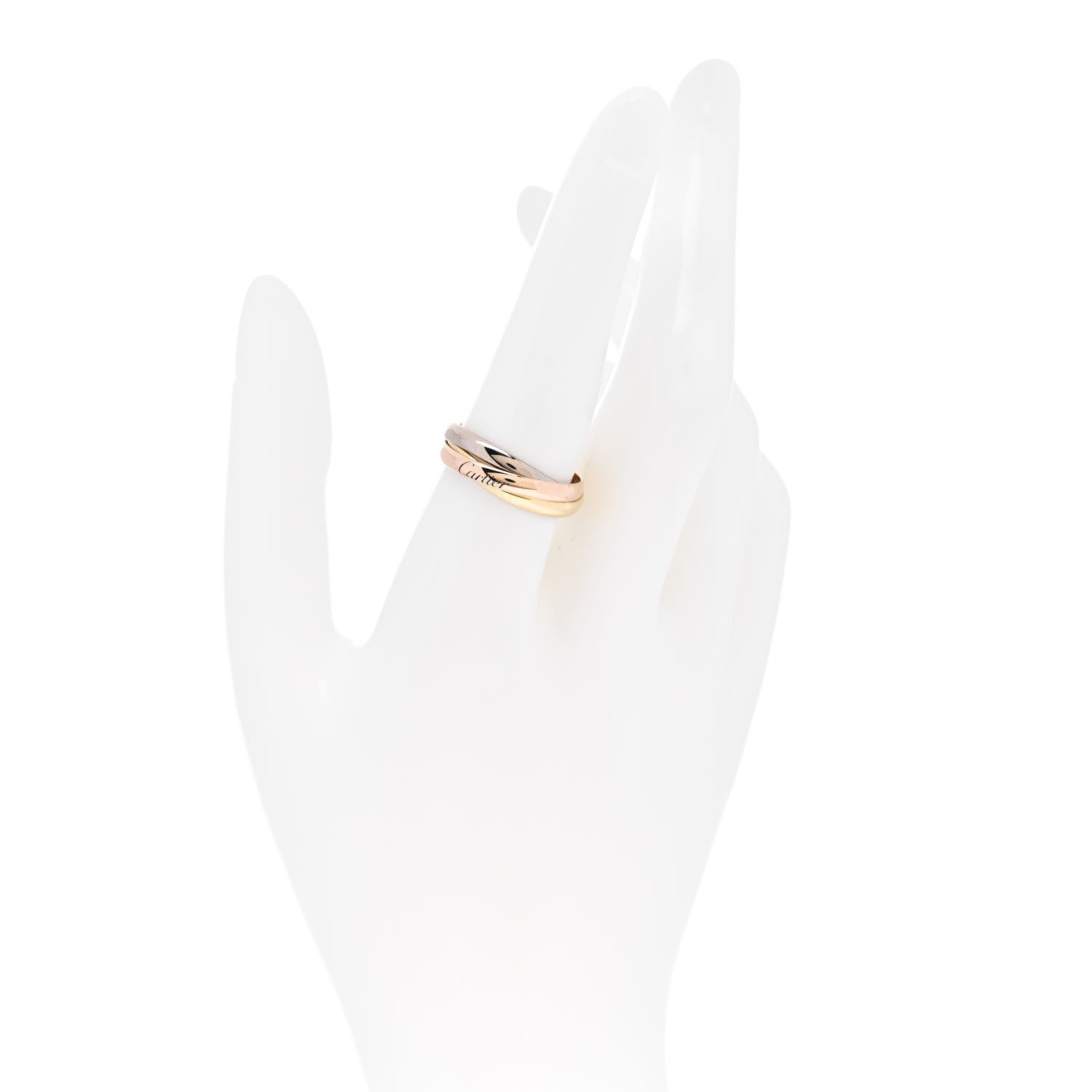 Cartier 18K Pink Yellow White Gold Small Trinity Ring 56 7.5 2 of 6