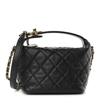 Chanel Lambskin Quilted Small Perfect Meeting Hobo Black 1 of 10