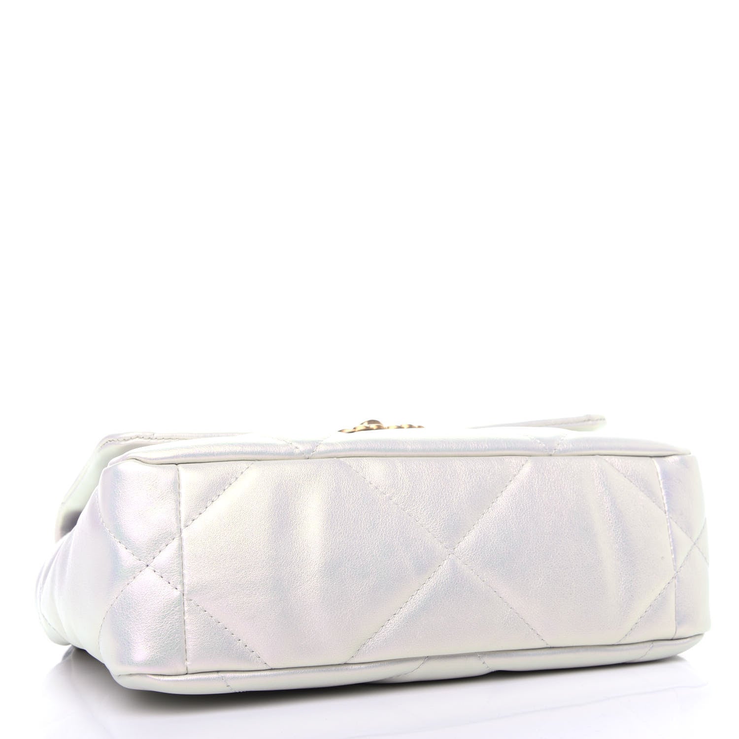 Chanel Iridescent Calfskin Quilted Medium Chanel 19 Flap White 4 of 11
