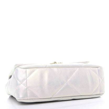 Chanel Iridescent Calfskin Quilted Medium Chanel 19 Flap White 4 of 11