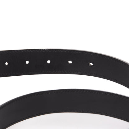 Fendi Calfskin Enamel Granite Monster Eyes Buckle Belt Black 4 of 6