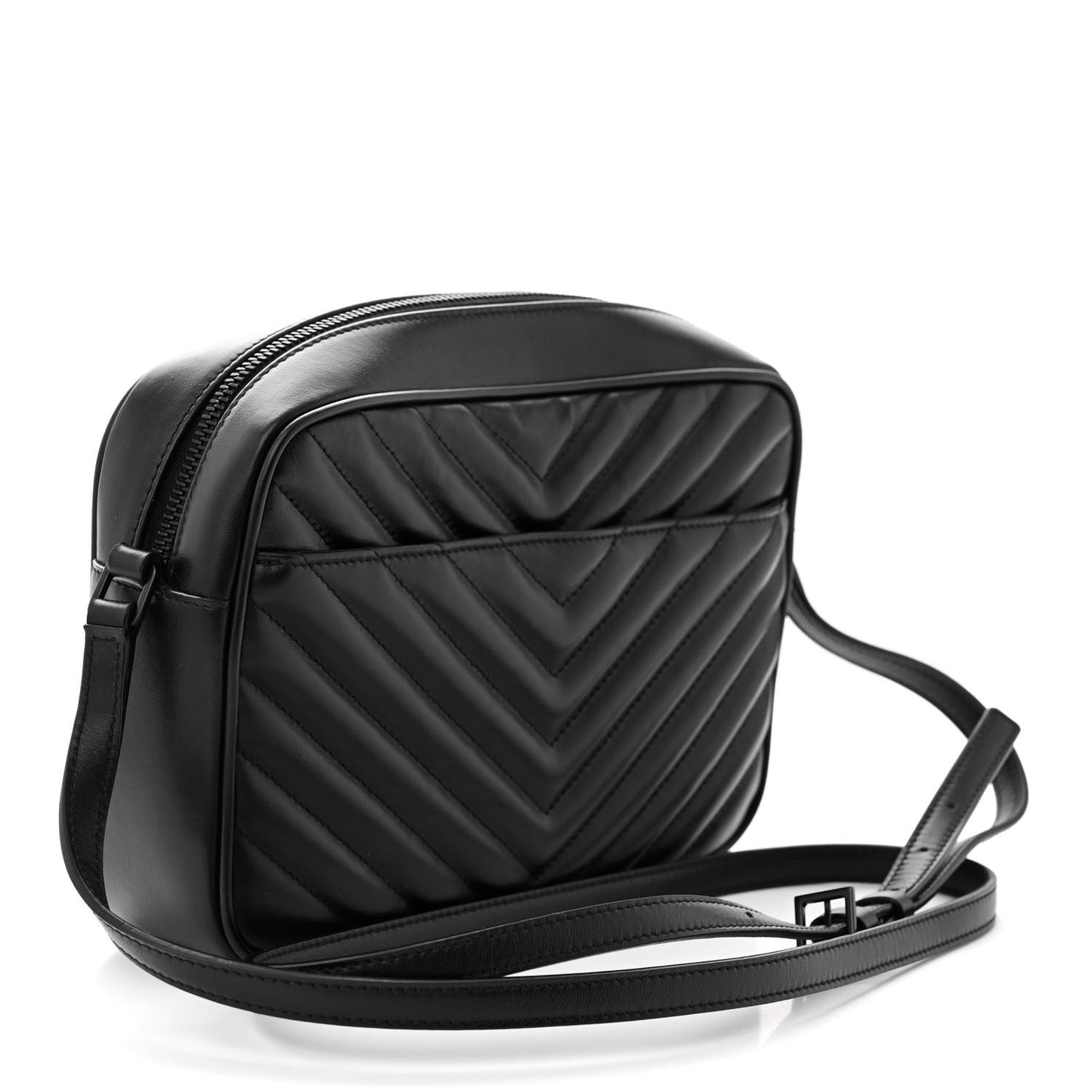 Calfskin Matelasse Monogram Monochrome Lou Camera Bag Black