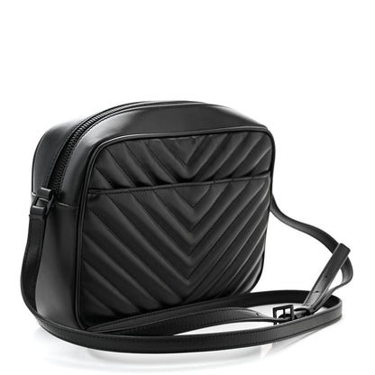 Saint Laurent Calfskin Matelasse Monogram Monochrome Lou Camera Bag Black 3 of 10