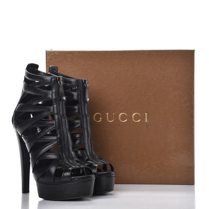 Gucci Calfskin Lifford Cage Platform Sandal Heels 36.5 Black 11 of 11