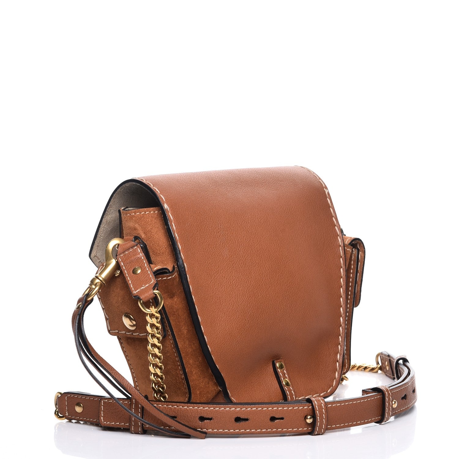 Chloe Calfskin Suede Small Jodie Camera Bag Caramel 3 of 7
