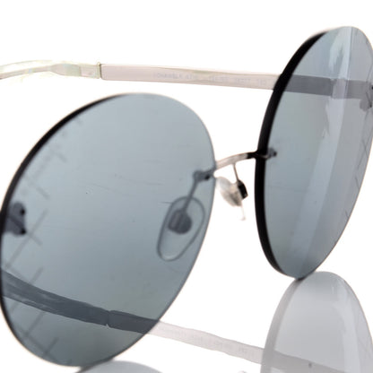 Chanel Metal Rimless Round Sunglasses 4216 Silver 5 of 9