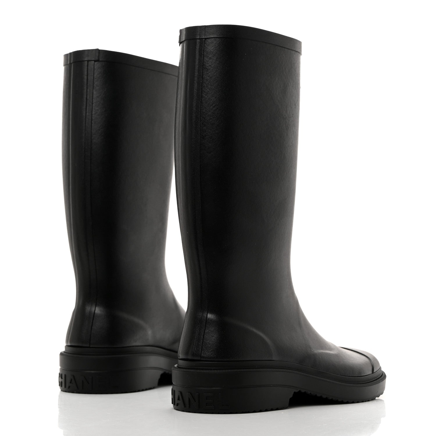 Chanel Caoutchouk CC High Boots 37 Black 4 of 8