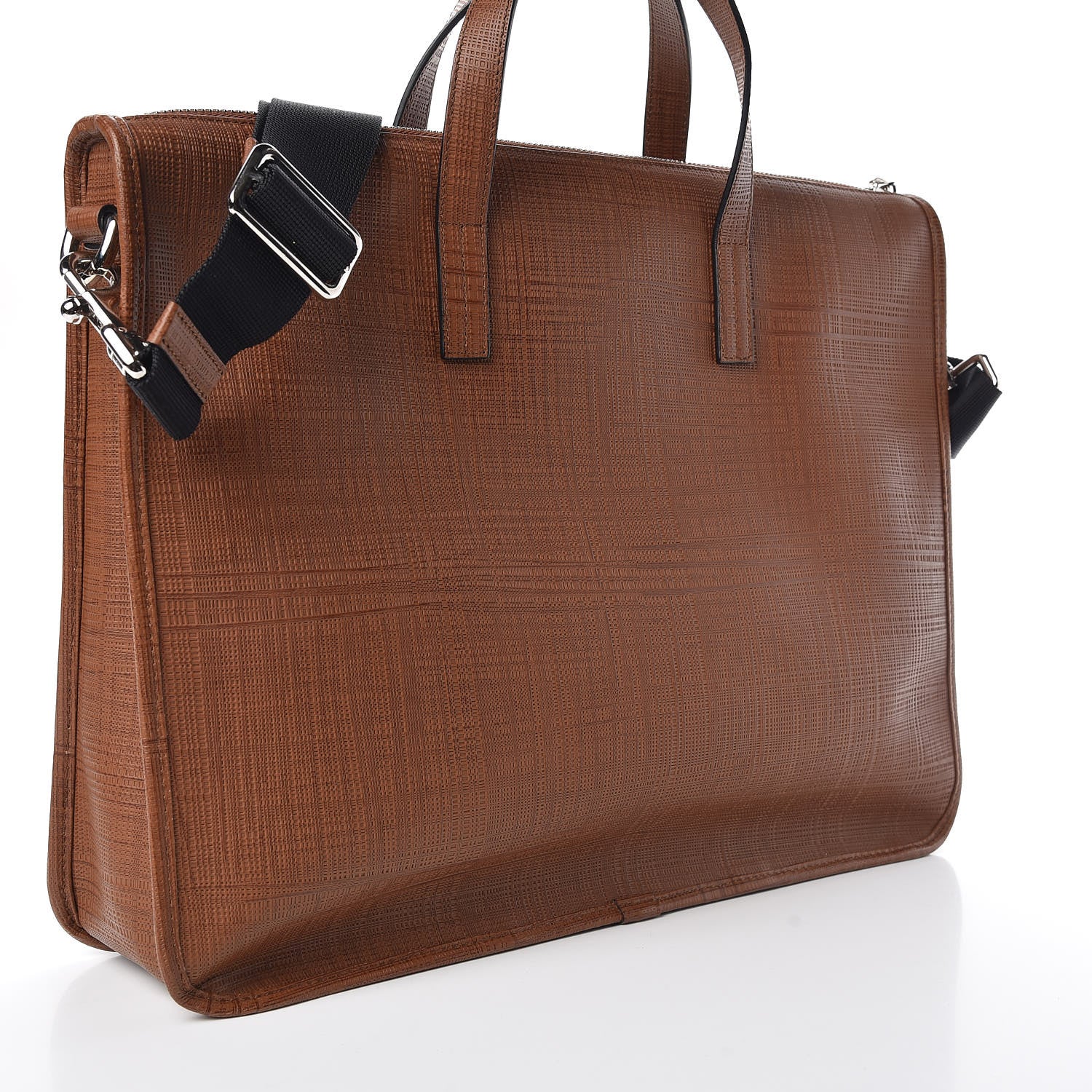 Loewe Textured Calfskin Wide Briefcase Tan 11 of 11