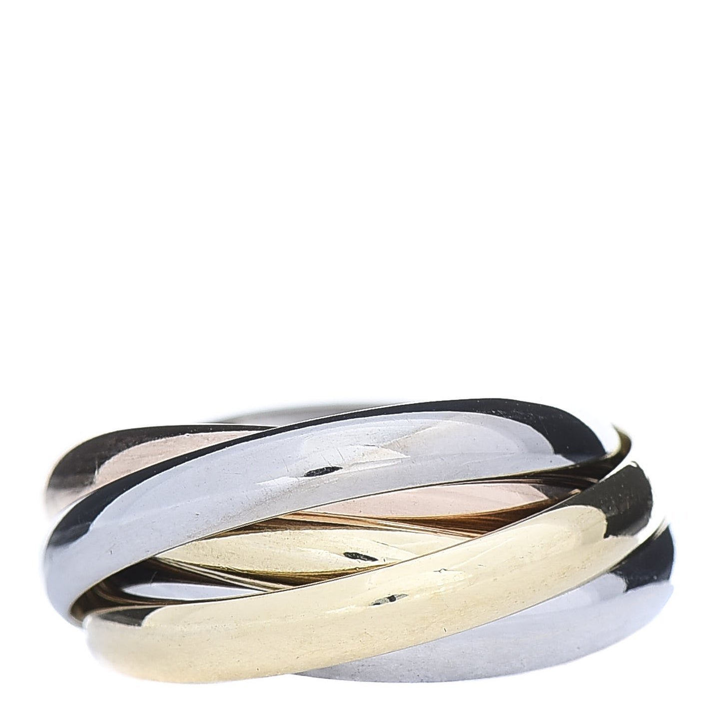 18K Pink Yellow White Gold Les Must De Trinity Five Band Ring 51 5.75