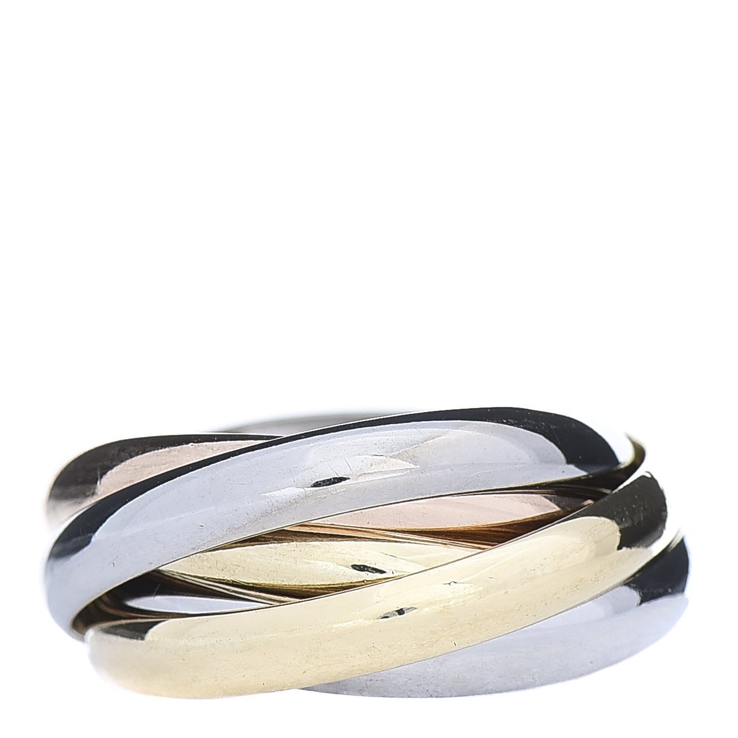 Cartier 18K Pink Yellow White Gold Les Must De Trinity Five Band Ring 51 5.75 3 of 6