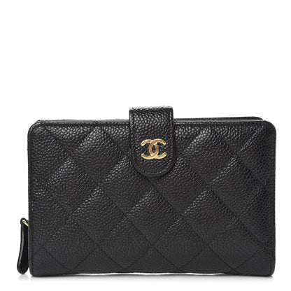 Chanel Caviar Quilted Zipped Pocket Wallet Black 1 of 9