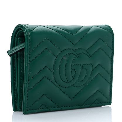 Gucci Calfskin Matelasse GG Marmont Card Case Wallet Emerald 7 of 7