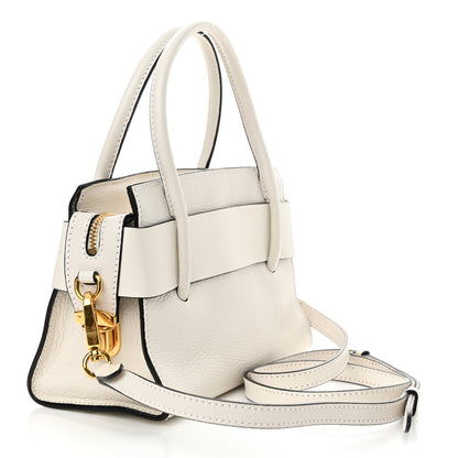 Miu Miu Goatskin Madras Fiocco Small Bow Top Handle Tote White 3 of 17