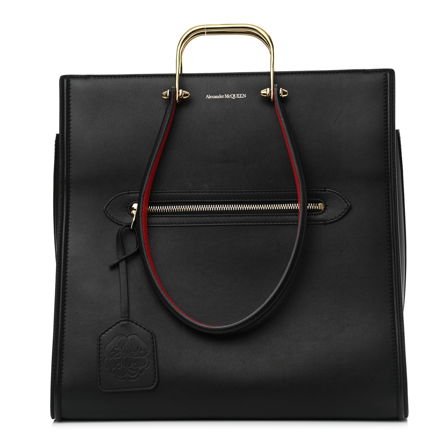 Calfskin The Tall Story Shoulder Bag Black Red