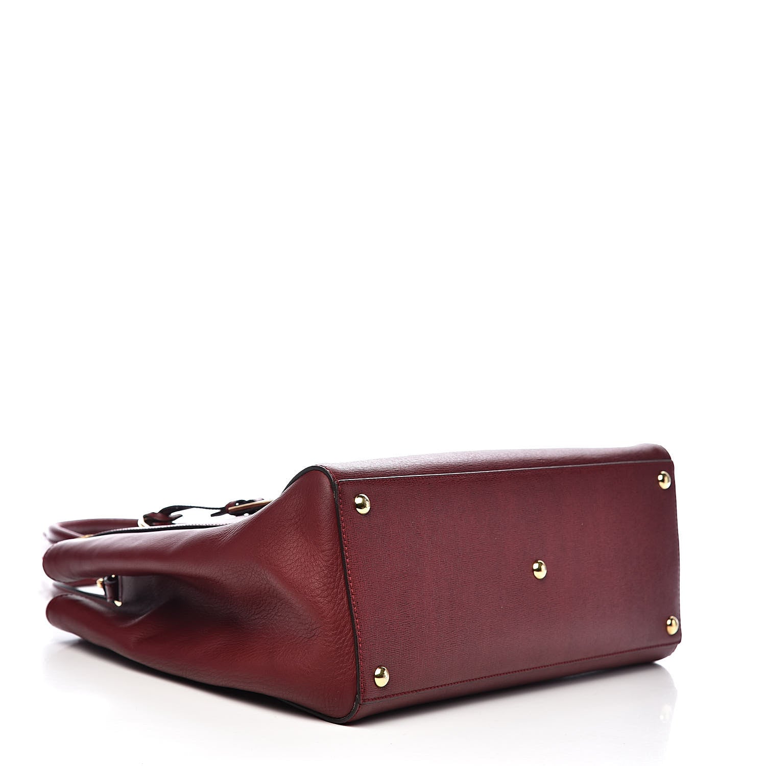 Fendi Vitello Elite Regular 2Jours Tote Rosso Scuro Ciliegia 4 of 12