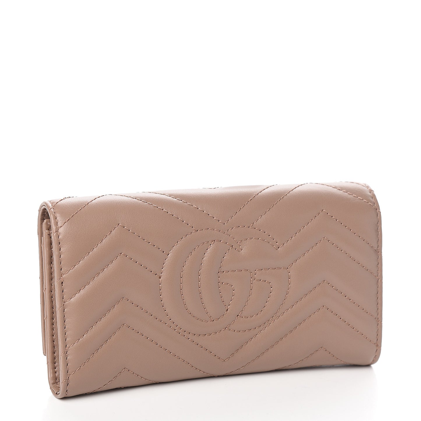 Calfskin Matelasse GG Marmont Continental Wallet Porcelain Rose