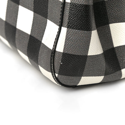 Dolce & Gabbana Dauphine Print Checker Medium Miss Sicily Satchel Black White 16 of 18