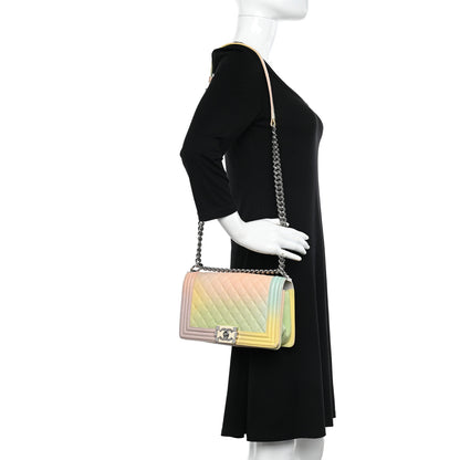 Chanel Caviar Quilted Medium Cuba Rainbow Boy Flap Multicolor 2 of 13