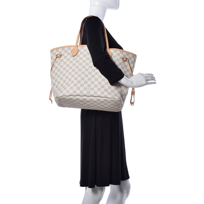 Louis Vuitton Damier Azur Neo Neverfull MM Rose Ballerine 3 of 9