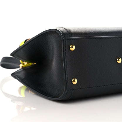 Gucci Wonka Grain Calfskin Mini Diana Tote Bag Black Yellow Fluo 5 of 10