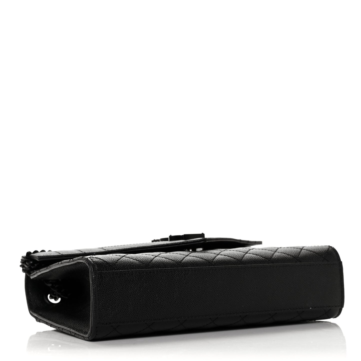 Grain De Poudre Textured Mixed Matelasse Triquilt Medium Monogram Satchel Black