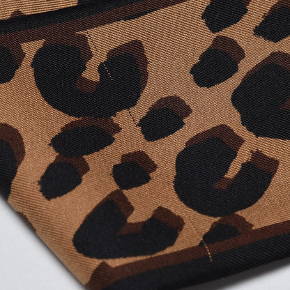 Louis Vuitton Silk Leopard Bandeau Scarf Marron 3 of 6