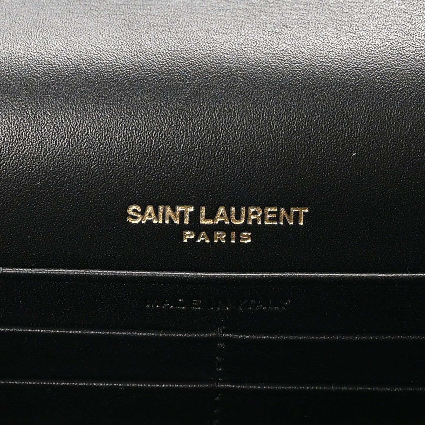 Satin Woven Monogram Kate Tassel Chain Wallet Black