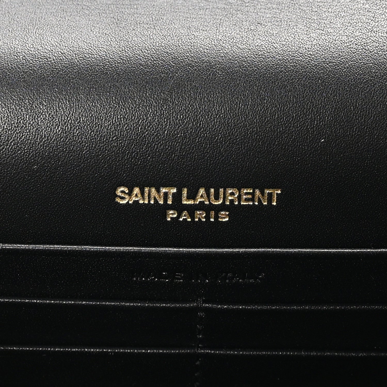 Saint Laurent Satin Woven Monogram Kate Tassel Chain Wallet Black 6 of 9
