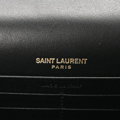 Saint Laurent Satin Woven Monogram Kate Tassel Chain Wallet Black 6 of 9