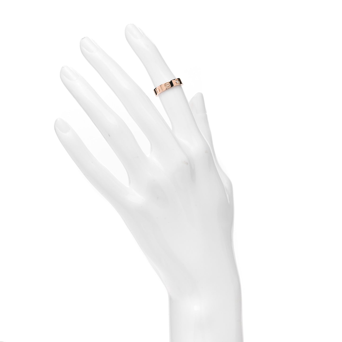 18K Pink Gold Diamond 4mm LOVE Wedding Band Ring 46 3.75