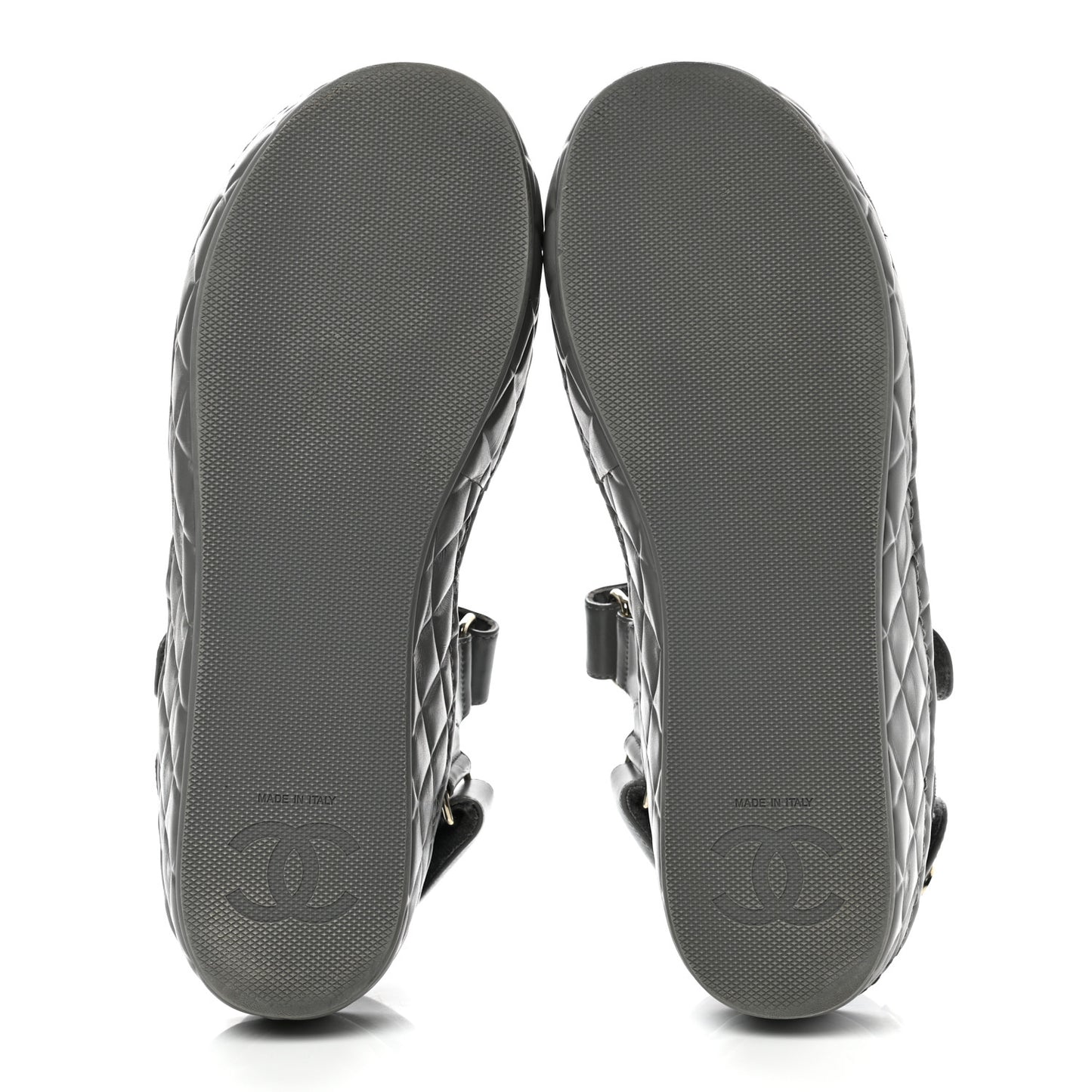 Shiny Calfskin Logo Platform Sandals 38 Grey