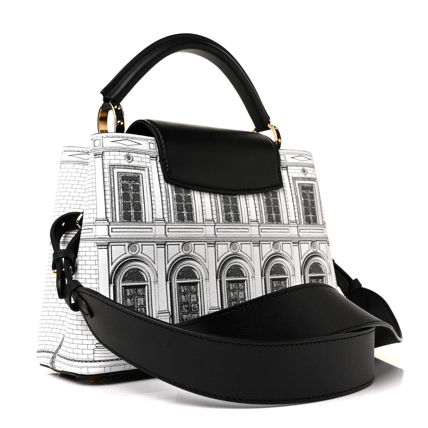 Louis Vuitton X FORNASETTI Calfskin Architettura Capucines BB