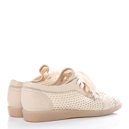 Chanel Mesh Lambskin Low Top Sneakers 40 Beige 4 of 6