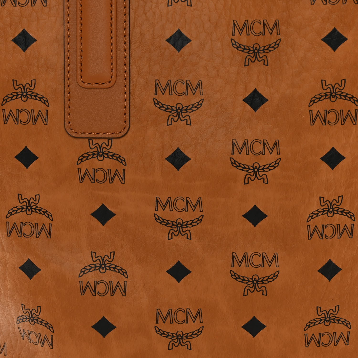 MCM Visetos Small Liz Reversible Shopper Tote Cognac 13 of 13