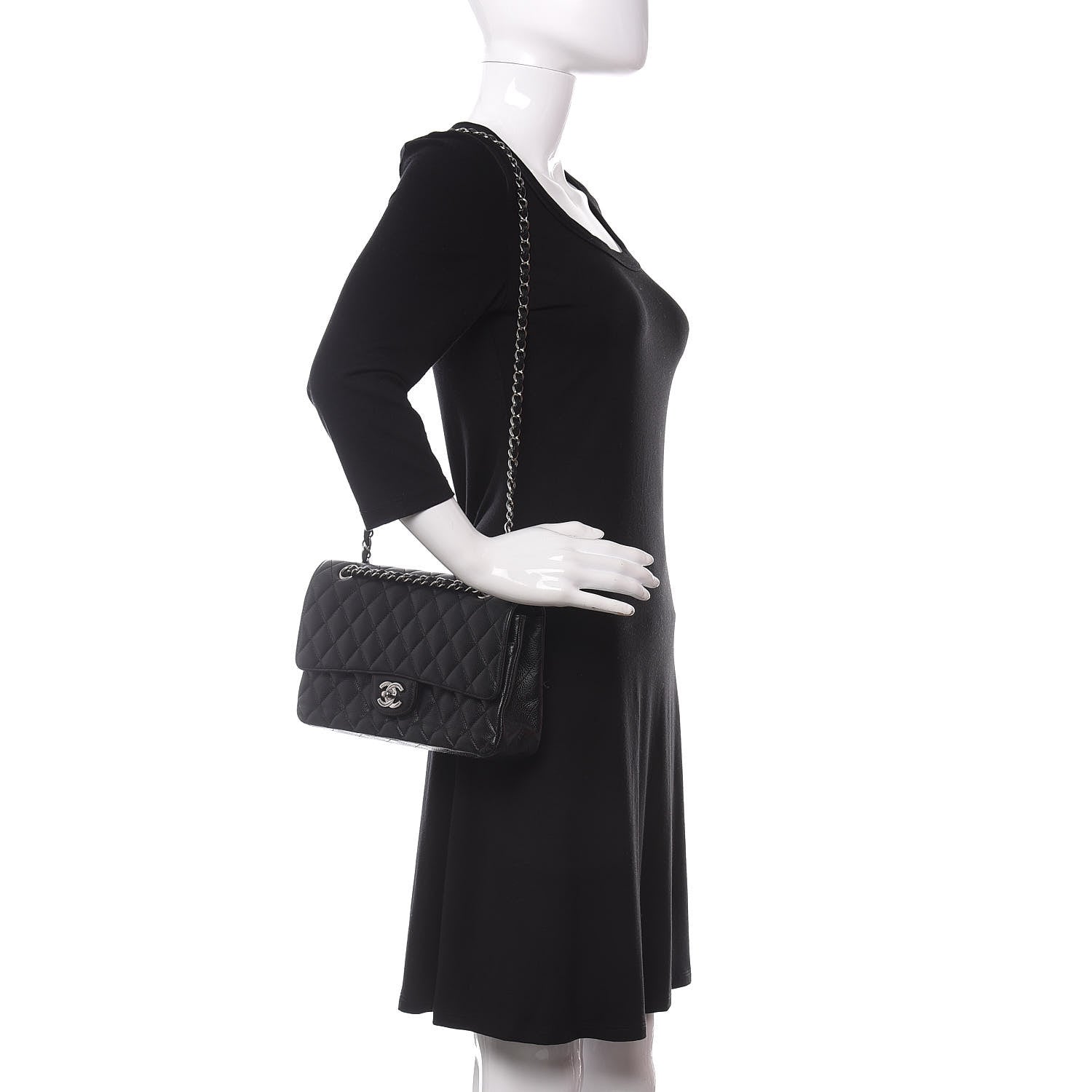 Chanel Caviar Quilted Medium Double Flap Black 2 of 11