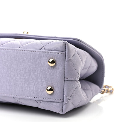 Chanel Caviar Quilted Mini Coco Handle Flap Light Purple 9 of 10