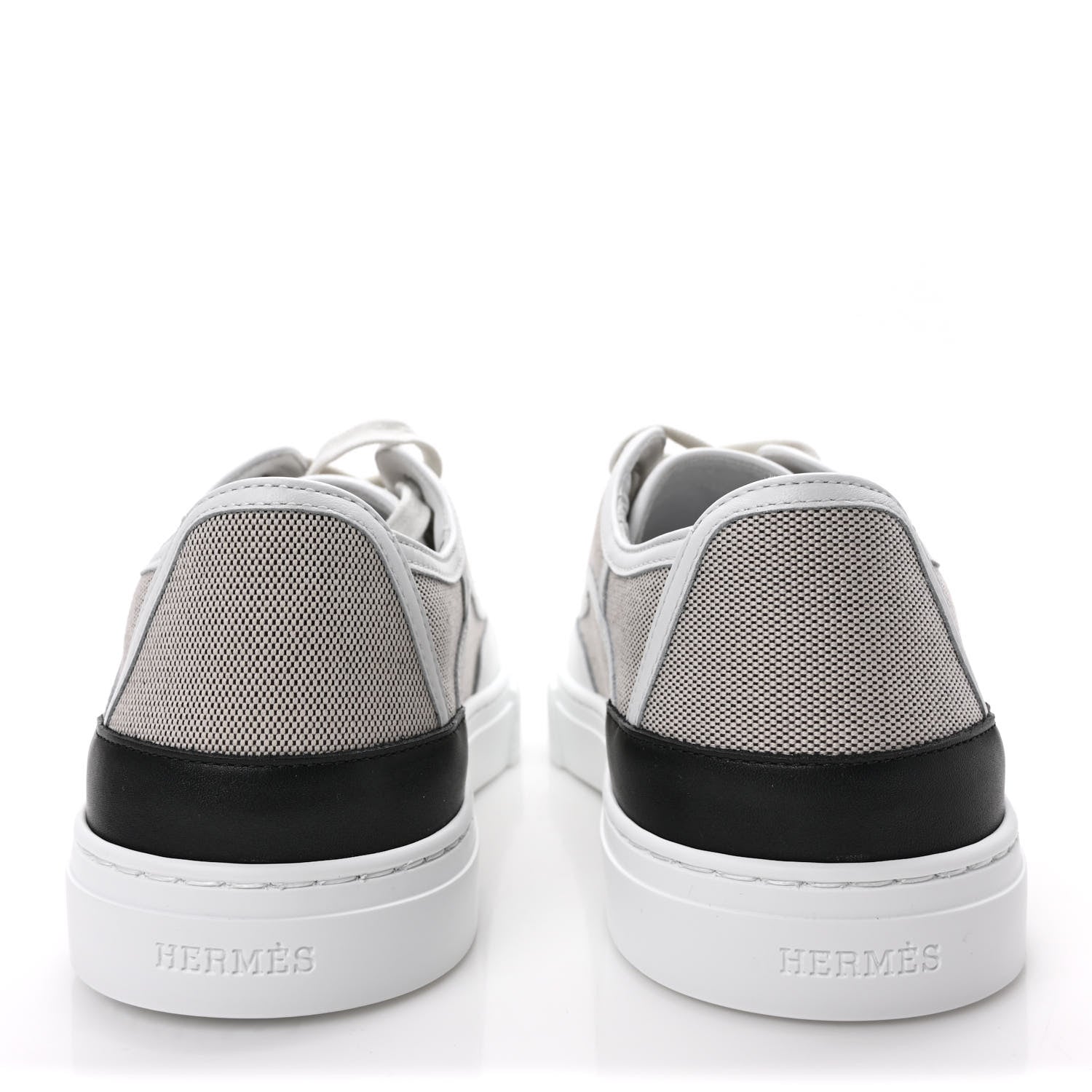 Hermes Canvas Calfskin Get Sneakers 39 Prunoir White 5 of 9