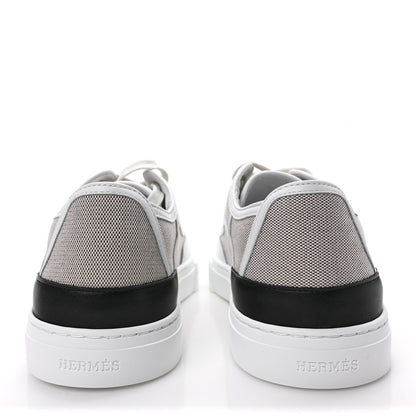 Hermes Canvas Calfskin Get Sneakers 39 Prunoir White 5 of 9