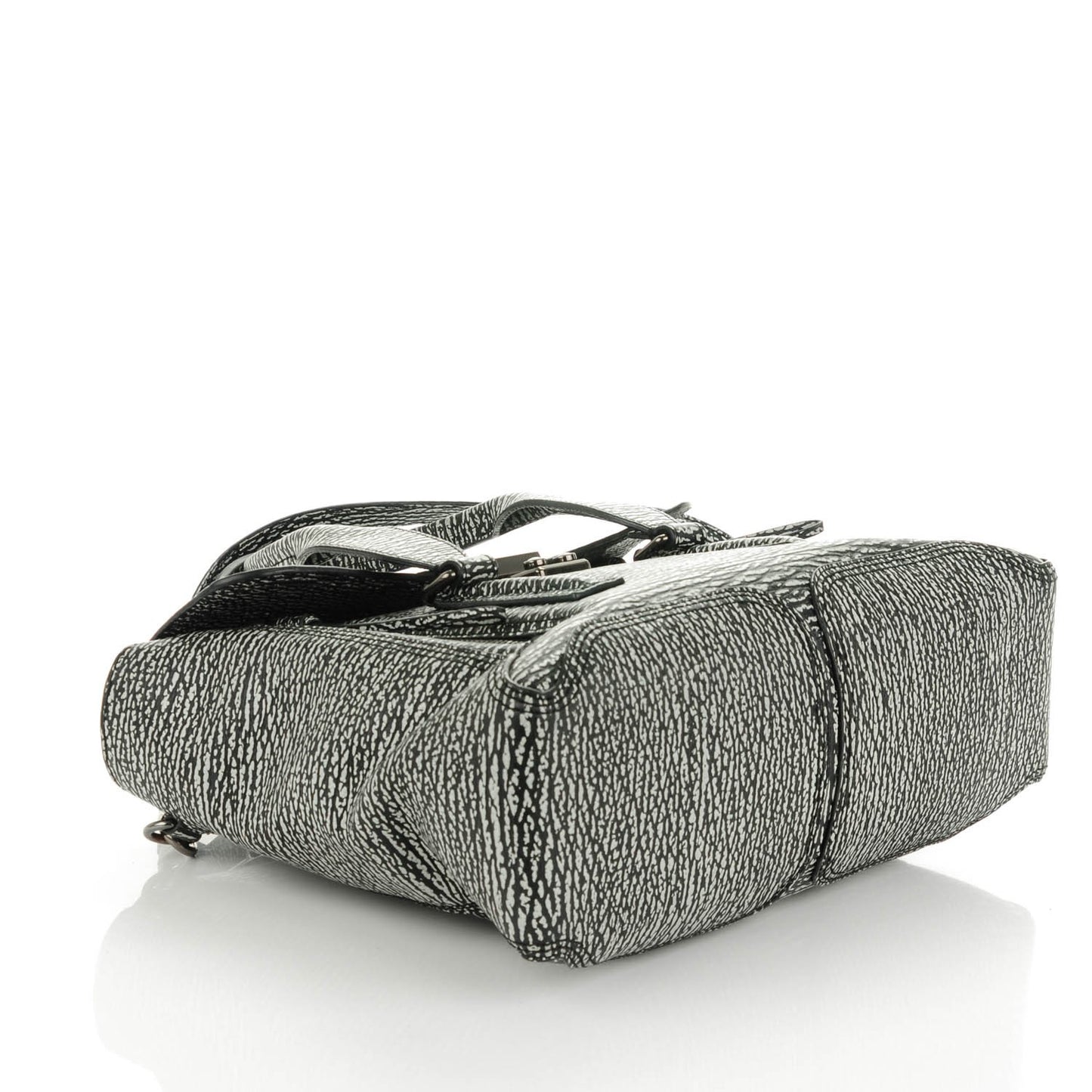 3.1 Textured Calfskin Medium Pashli Satchel Black Cream