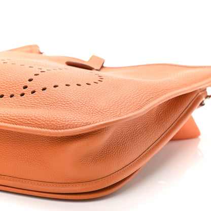 Hermes Taurillon Clemence Evelyne II PM Potiron 9 of 10