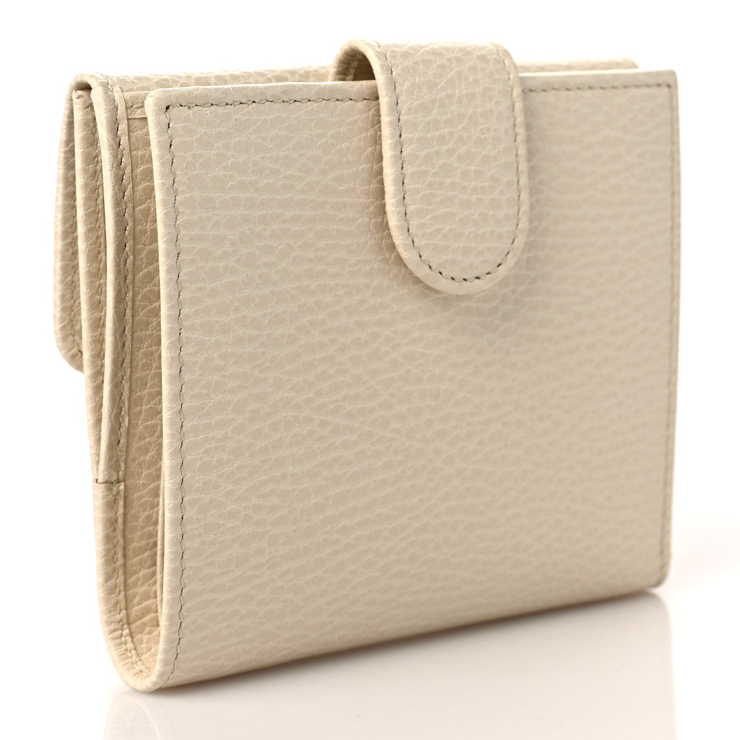 Gucci Dollar Calfskin Interlocking G French Wallet Ivoire 2 of 8